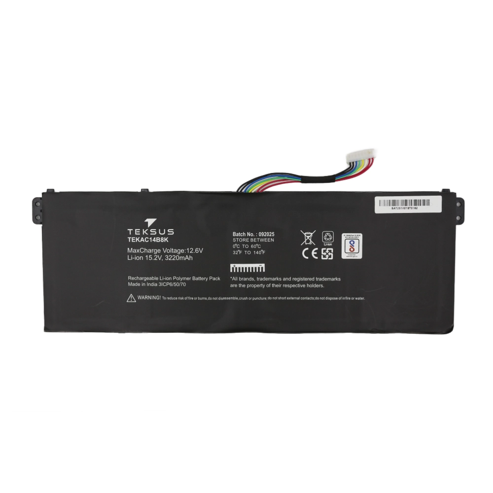 Teksus Laptop Battery Compatible For Acer Aspire E5-721 | AC14B8K view 2